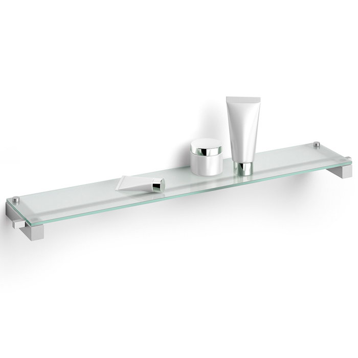 Zack Estante Baño Carvo Acero Y Vidrio Acabado Mate 66x12 cm